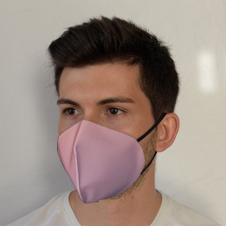 Mascarilla higiénica tipo FFP2 color rosa palo reutilizable y lavable | Newgrafponline