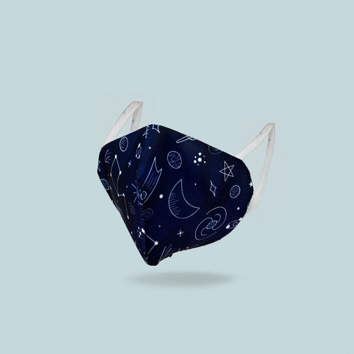 Mascarilla higiénica tipo FFP2 azul marino space reutilizable y lavable | Newgrafponline