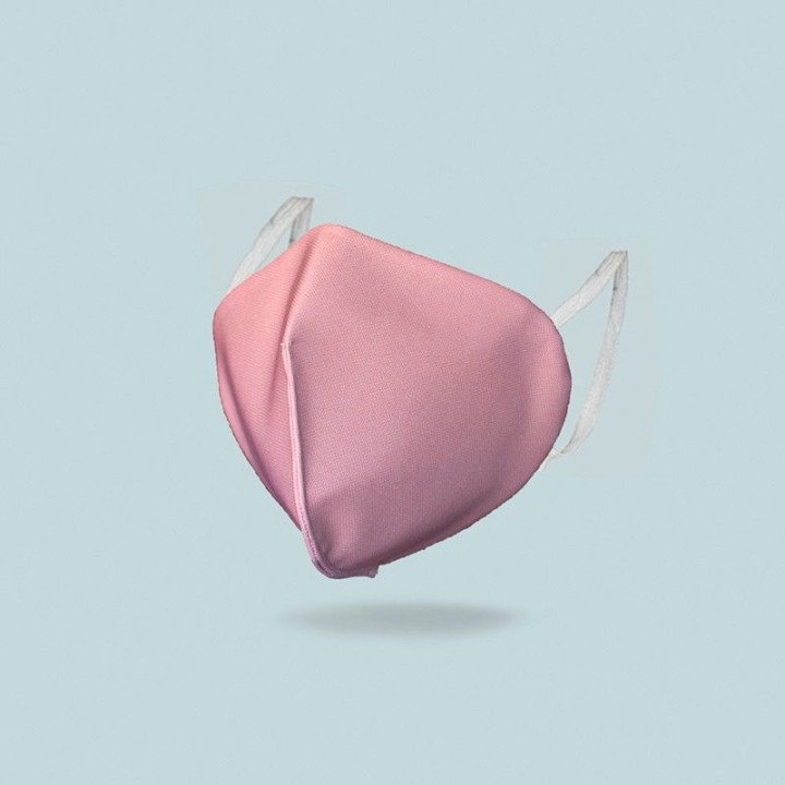 Mascarilla higiénica tipo FFP2 color rosa palo reutilizable y lavable | Newgrafponline