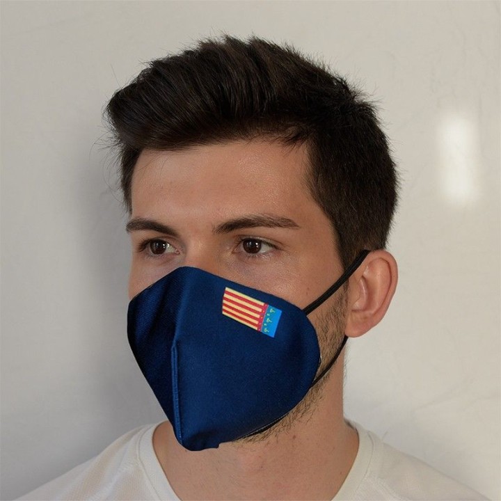 Mascarilla higiénica tipo FFP2 bandera valenciana reutilizable y lavable | Newgrafponline