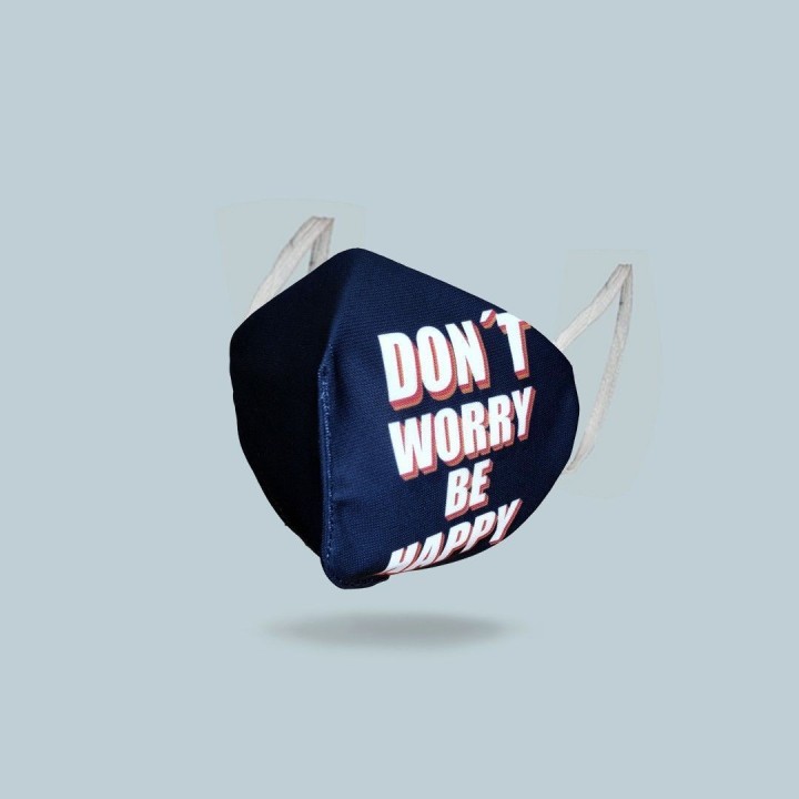 Mascarilla higiénica tipo FFP2 dont worry be happy reutilizable y lavable | Newgrafponline